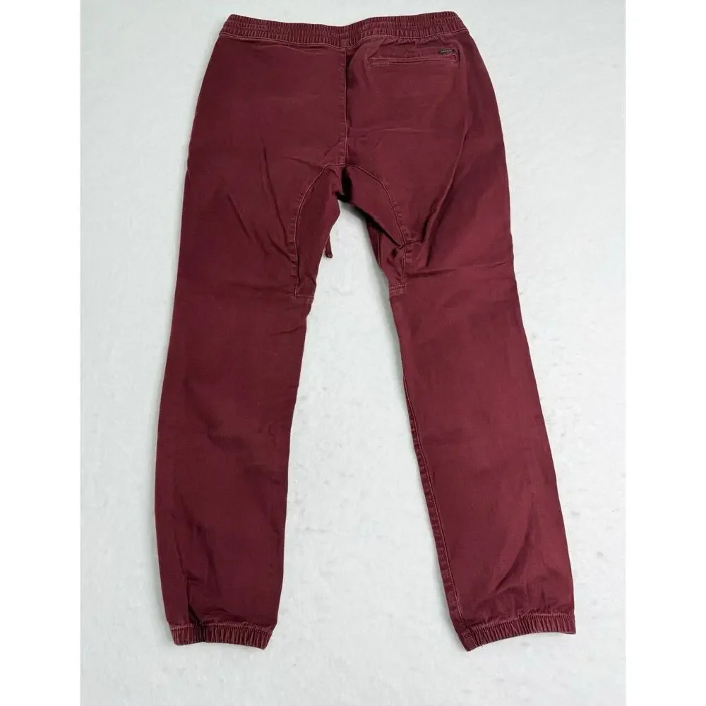 PacSun Burgundy Men’s Jogger Pants Elastic Waist Flat Front Pre-Owned Size L - Picture 5 of 6
